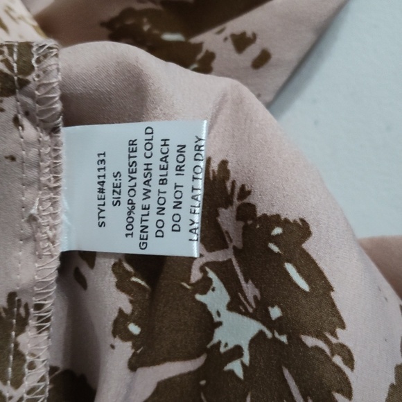 Grade & Gather Womens Floral tie front Crop Top Long Sleeve Casual over wrap sm - Picture 4 of 7